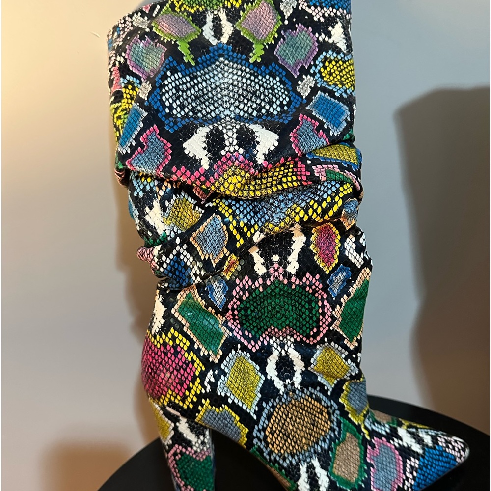 Snake Print Multicolored Boots - image 1
